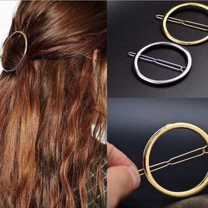 Silver Open Circle Hair Barrette